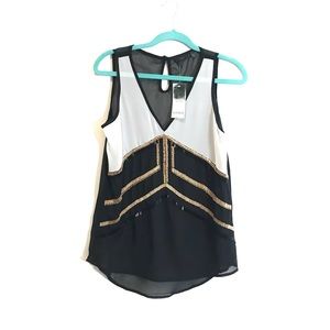 NWT Dex by Buckle Sheer Beaded Sleeveless Blouse